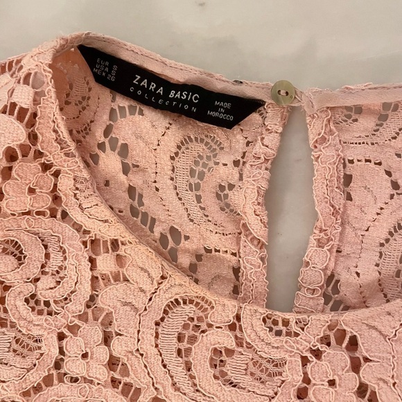 Zara Woman’s Pink Lace Top Small - Picture 9 of 13